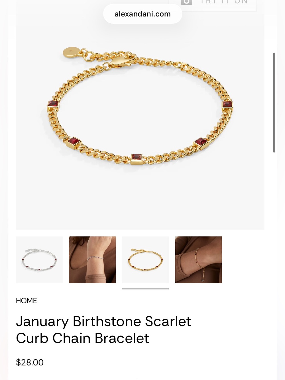 Alex and Ani Gold Bracelet with Scarlet Stones